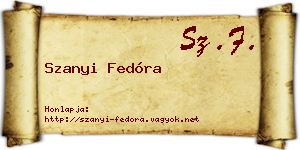 Szanyi Fedóra névjegykártya
